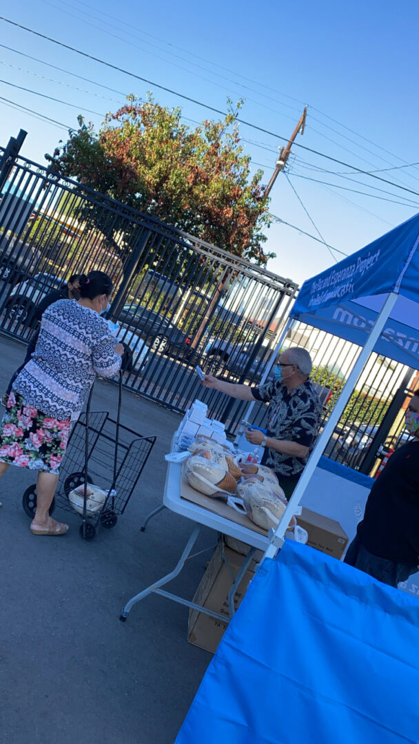 distributing turkeys